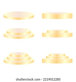 gold podium collection set of six
