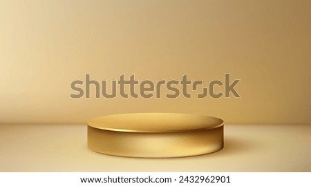 Gold podium on abstract background, one stage stage design, pedestal