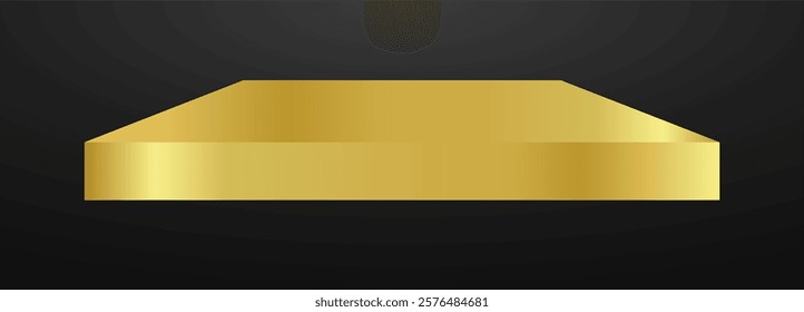 Gold podium square 3d Empty stage, product platform background, Vector illustration