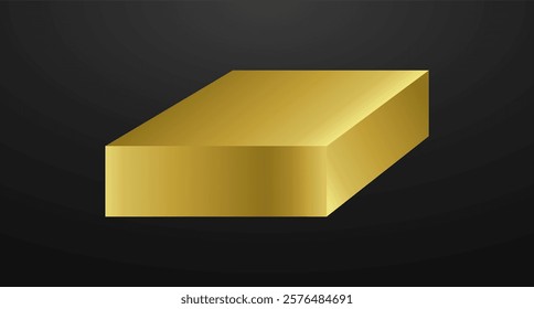 Gold podium square 3d Empty stage, product platform background, Vector illustration