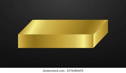 Gold podium square 3d Empty stage, product platform background, Vector illustration