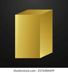 Gold podium square 3d Empty stage, product platform background, Vector illustration