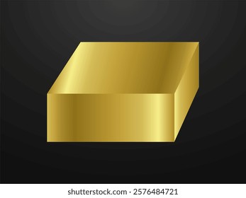 Gold podium square 3d Empty stage, product platform background, Vector illustration
