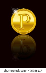 Gold points. coin.