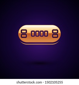 Gold Poker table icon isolated on dark blue background.  Vector Illustration
