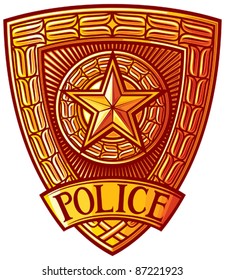 gold police badge