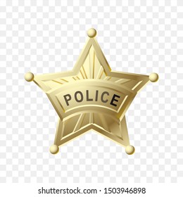 gold police badge isolated design.