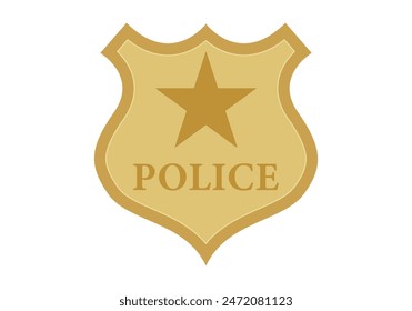 Gold police badge with star