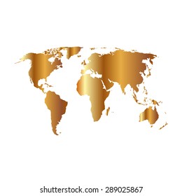 Gold Political World Map Illustration Stock Vector (Royalty Free ...