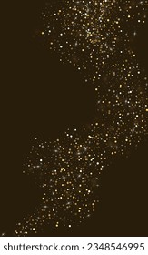Goldener Polka-heller Vektorluxus-Hintergrund. Einladung des Glamour Circle. Goldener Staub Moderne Illustration. Sparkle Paper Postcard.