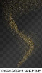 Fondo transparente del vector brillante del polka dorado. Fondo De Punto Festivo. Tarjeta de Navidad Golden Sparkle. Invitación De Lujo Confetti.