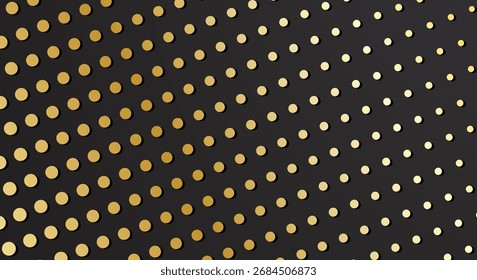 Patrón de lunares dorados sobre fondo negro
