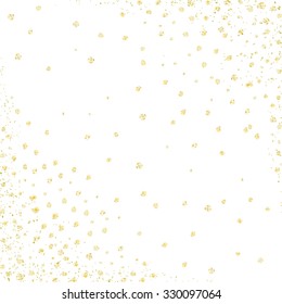 Gold Polka Dots Design Template. Vector Background.