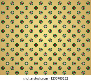 Gold polka dots pattern, colorful background - vector abstract background
