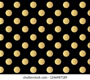Gold polka dots pattern, colorful holiday background - vector abstract background