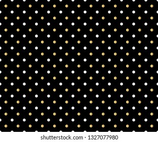 Gold polka dots pattern, colorful holiday background - vector abstract background
