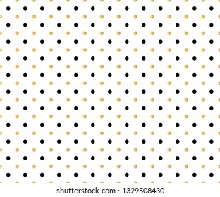 Gold polka dots pattern, colorful holiday background - vector abstract background