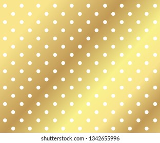 Gold polka dots pattern, colorful holiday background - vector abstract background