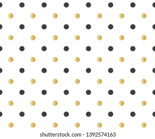 Gold polka dots pattern, colorful background - vector abstract background