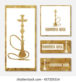 Gold Polygon Hookah Bar Meny Set