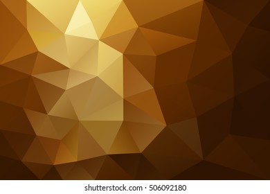Gold polygonal abstract, vector art and background.