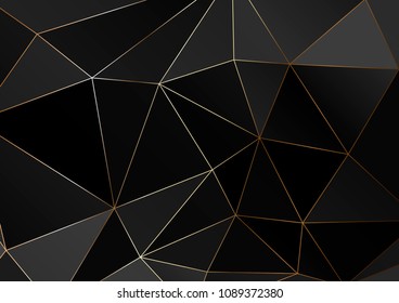 Gold polygonal texture. Vector cover design for wedding invintation, placards, banners, flyers, presentations and business cards