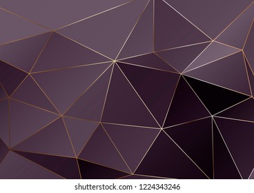 Gold polygonal texture. Vector cover design for wedding invintation, placards, banners, flyers, presentations and business cards
