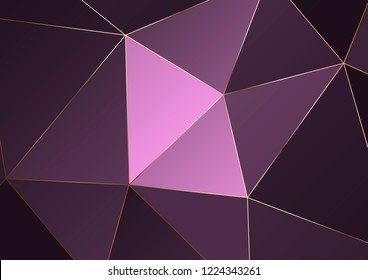 Gold polygonal texture. Vector cover design for wedding invintation, placards, banners, flyers, presentations and business cards