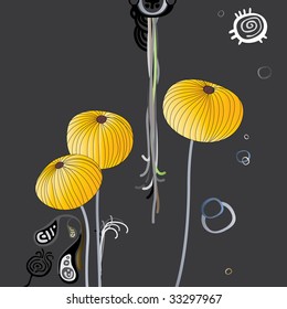 gold poppy on a dark background