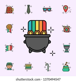 Gold pot, coin, rainbow icon. St.Patricks day icons universal set for web and mobile