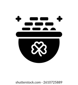 Gold Pot Glyph Icon. Gold Pot Icon