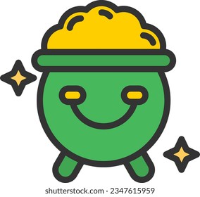 Gold Pot Icon Bild. Geeignet für mobile Anwendungen.