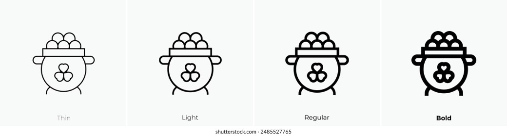 gold pot icon. Thin, Light Regular And Bold style design isolated on white background