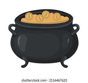 gold pot illustration over white
