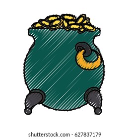 Gold pot isolated