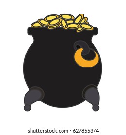 Gold pot isolated