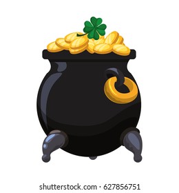 Gold pot isolated