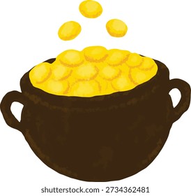 Olla de oro St Patrick Cute Doodle Iconos