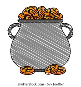 gold pot vector illustration