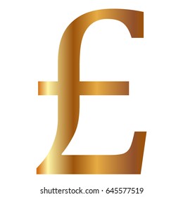 Gold Pound Sign Vector Icon