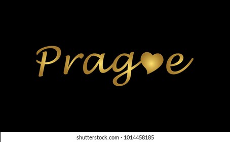 Gold Prague City Logo