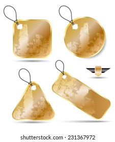 Gold premium badge texture. Vector illustration.