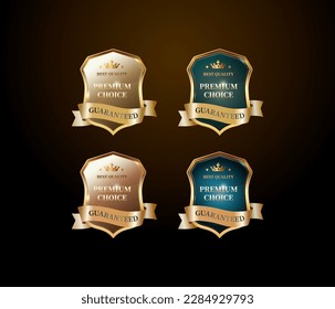 Gold Premium Label Design 4 Sets