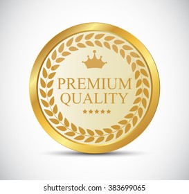 Gold Premium Quality Label Vector Illustration EPS10