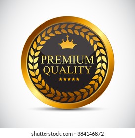 Gold Premium Quality Label Vector Illustration EPS10