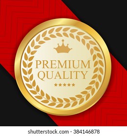 Gold Premium Quality Label Vector Illustration EPS10