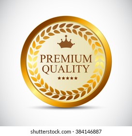 Gold Premium Quality Label Vector Illustration EPS10