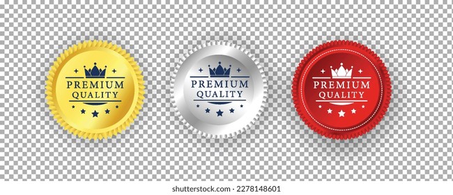 gold premium quality seal or label flat vector icon