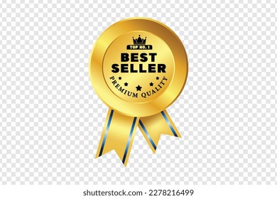 gold premium quality seal or label flat vector icon