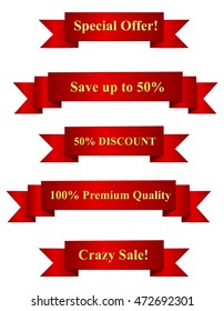 Gold premium sales vector banners set